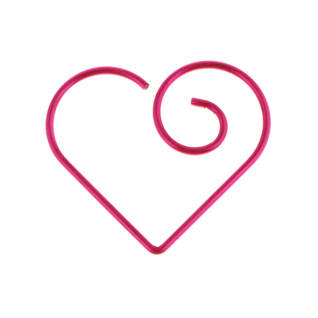 10pcs Love Heart Shape Paper Clips Suit For Book Marker /Documents Binder Clips /Office Organizer