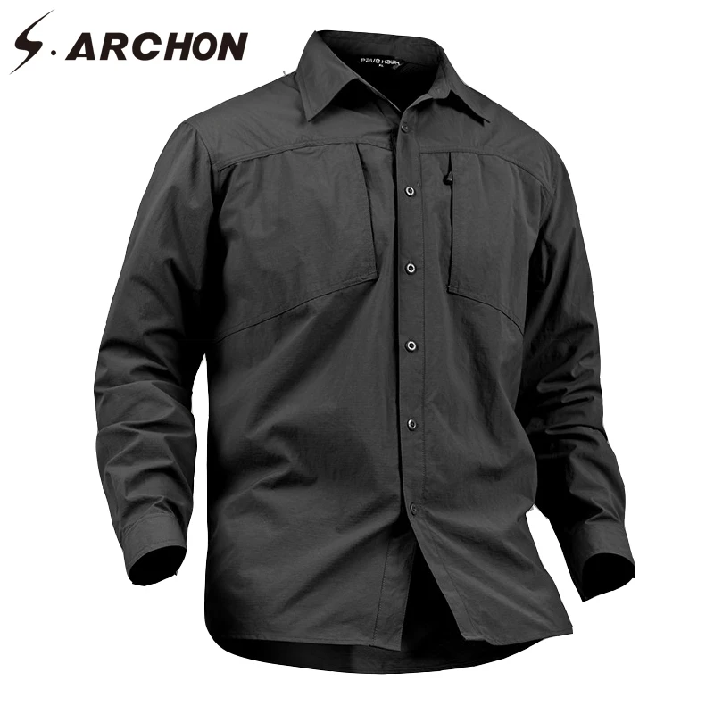 Prix S. ARCHON Printemps Urbain Militaire Chemises de Combat Hommes D été À Séchage Rapide Respirant Tactique Chemise Masculine Casual Manches Longues Shirts Armée