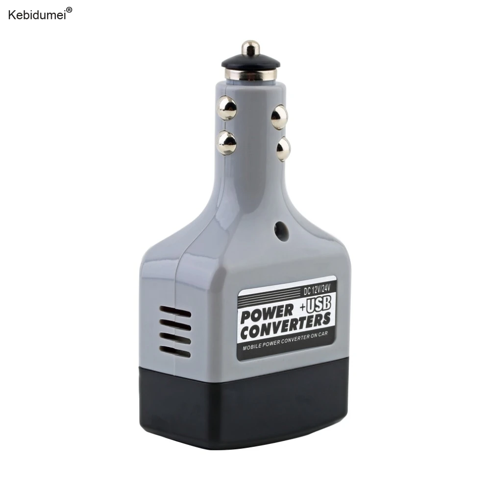 

kebidumei Car Inverters Car Mobile Converter Inverter Adapter DC 12V/24V to AC 220V Charger USB Power Converter