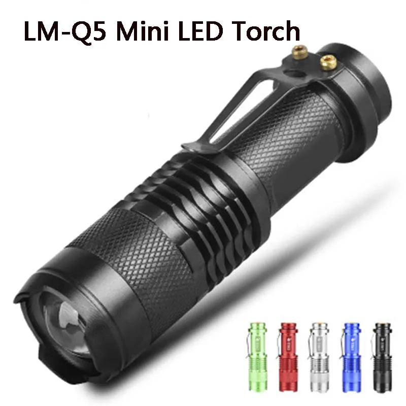 Beste Mini LED Zaklamp 2000lm Q5 LED Zaklamp 3 Modes Verstelbare Zoom Focus Torch Lamp Penlight Waterdichte draagbare lantaarn batterij T6