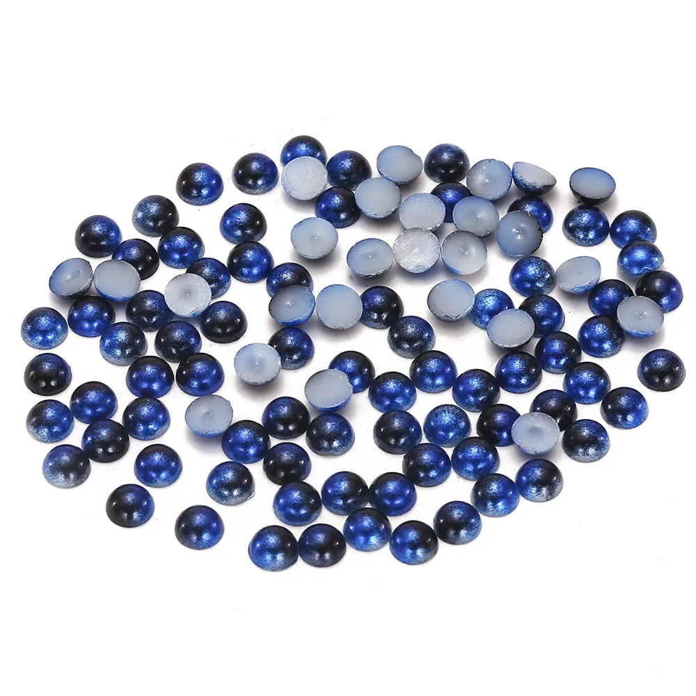 Free shipping~Montana Rainbow Color 3mm 4mm 5mm 6mm Flat back ABS Round Half Pearl plastic half pearl beads | Дом и сад