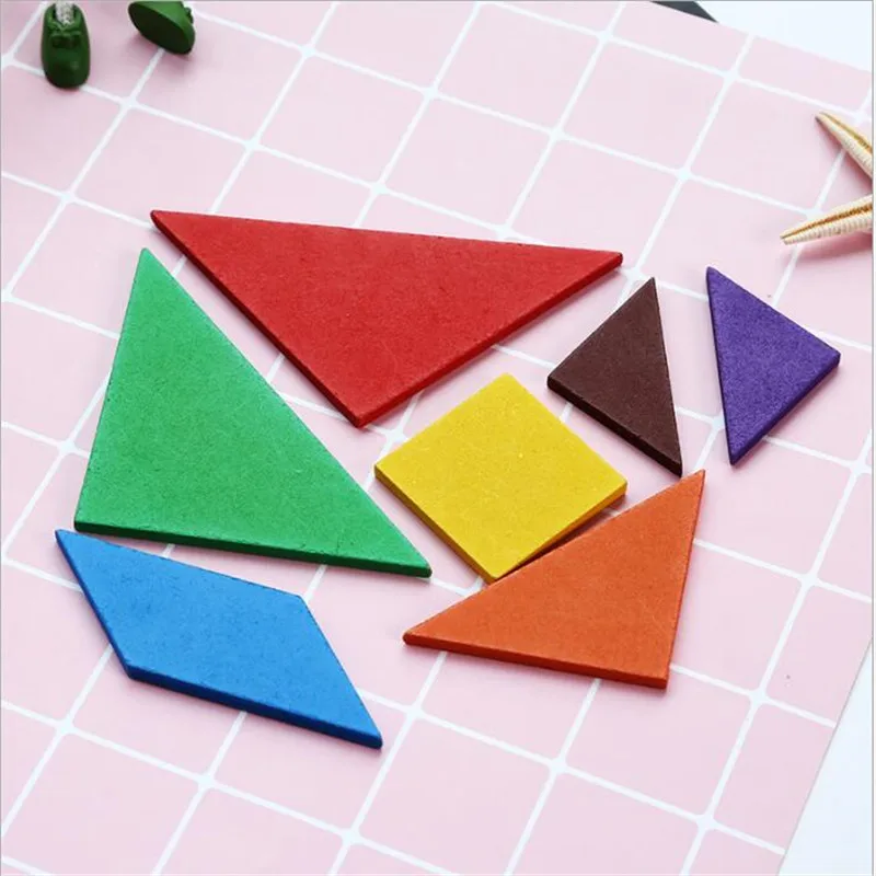 Горячая, деревянные Tangram 7 частей головоломки Красочные квадратные IQ игры головоломки интеллектуальные Обучающие игрушки для детей