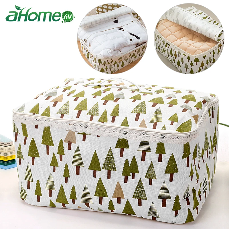 

Cotton Quilt Storage Bag Bedding Dustproof Waterproof Cover Bag Cloth Storage Foldable Traveling Organizer Storage Box