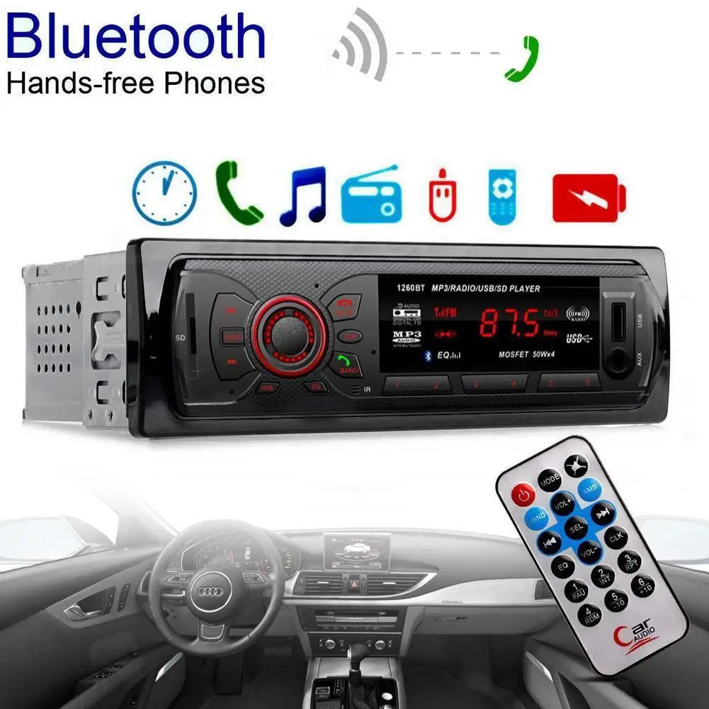 Hot Bluetooth Car Stereo In Dash MP3 Player FM USB SD AUX Receiver Car