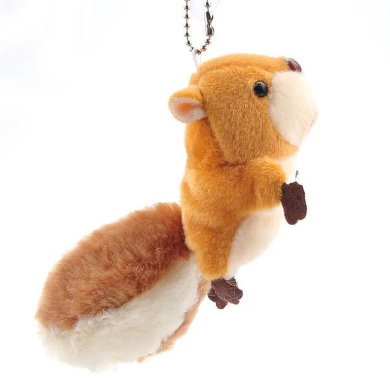 

New mini 8cm cute cartoon little squirrel plush toy plush keychain doll toys