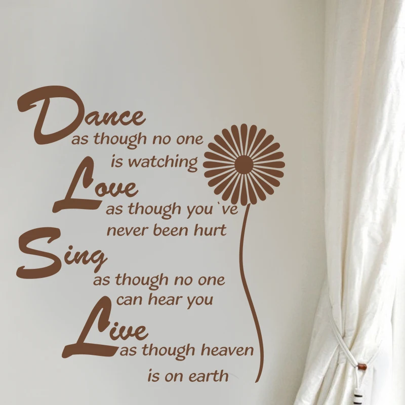 Dance Love Sing Live Quote Inspirational Sticker Wall Decal Living Room