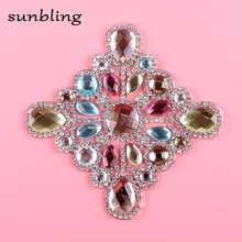 DIY патчи DMC класс хорошего качества горный хрусталь на заказ цветочный узор прозрачные цветные железные, с кристаллами-на горячей фиксации моды патч