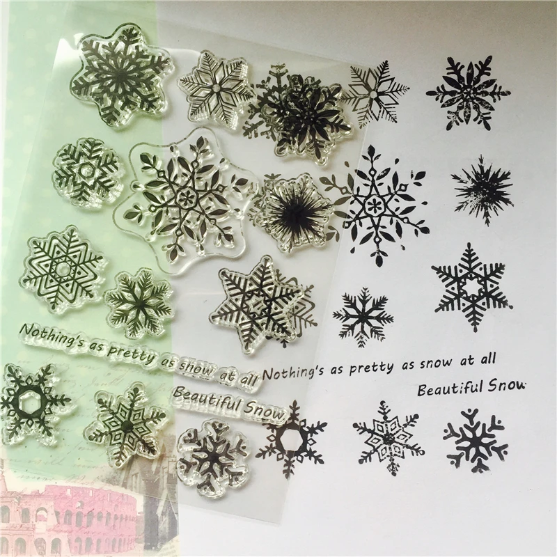 

Snow Pattern Silica Gel Mold Silice Gel Stamps Crafts DIY Scrapbook Photo Album Decor Embossing For Making Arts Cards Craft