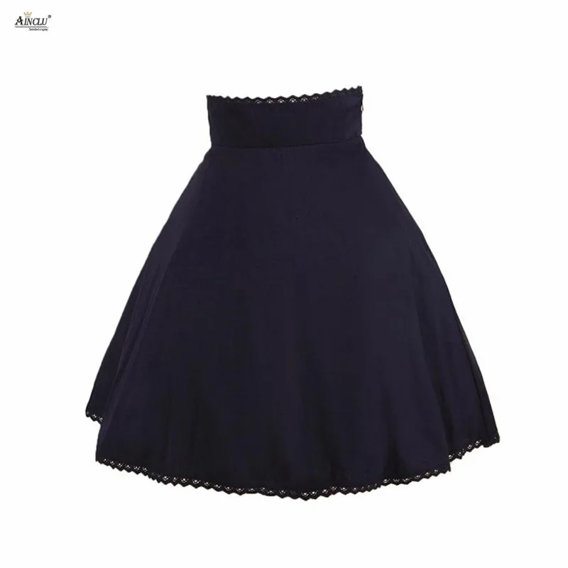 

A-line Lolita Style Skirt Ainclu Womens Ball Gown Black Pleated Bow Knee-Length Skirt women lady Lolita Skirt Fashion