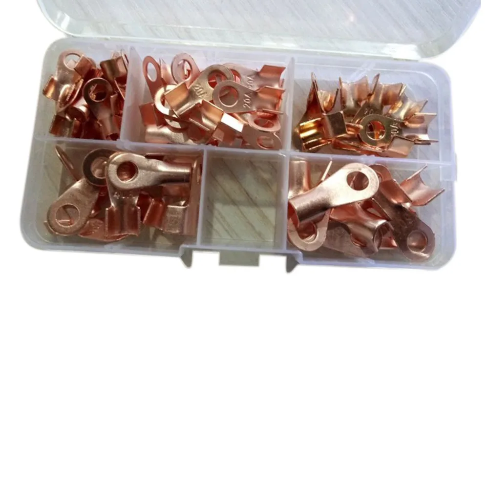 70Pcs Copper Battery Cable Wire Connector Assortment Set Terminal Open