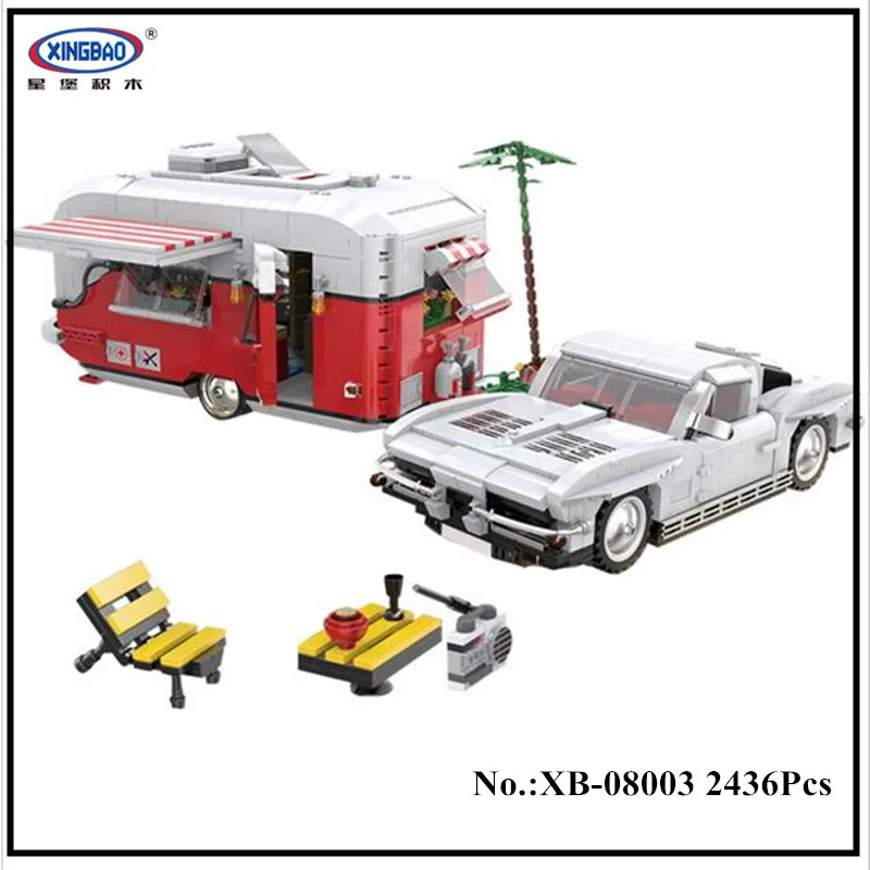 

IN STOCK XingBao 08003 2436Pcs New Creative Series The MOC Camper Set Children Educational Building Blocks Bricks Toys Model