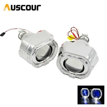 2.5 inch mini Bi xenon hid Projector lens for bmw led day running angel eyes mask H1 H4 H7 retrofit motorcycle car assembly kit