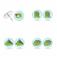 Горячий лягушка Пепе серьги-гвоздики чувствует себя плохой человек серьги грустная лягушка чувствует себя хорошим человеком поп-культура Лягушка ювелирные изделия Рождественский подарок