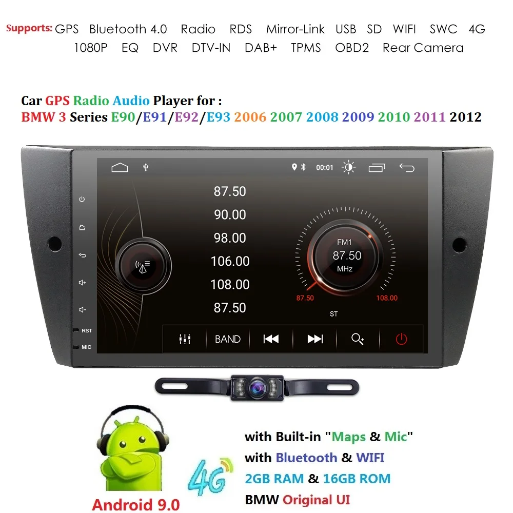 Flash Deal Ossuret Android 9.0 CAR NO DVD player For BMW 3 Series E90 E91 E92 E93 stereo GPS Support WIFI Bluetooth RDS DAB 4G DTV-IN SWC 1