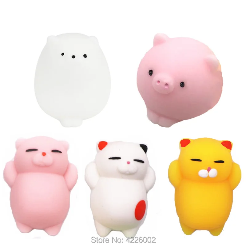 Lot Squishy Squeeze Mochi Cat Squichy Antistress Squishes Fun Squishies Kawaii Animals Set Anti stress Funny Toys for Children