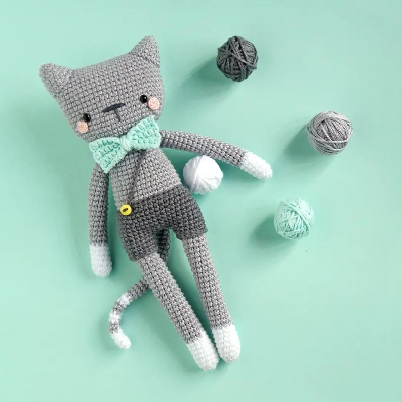 

crochet toys amigurumi cat rattles doll number WS0108