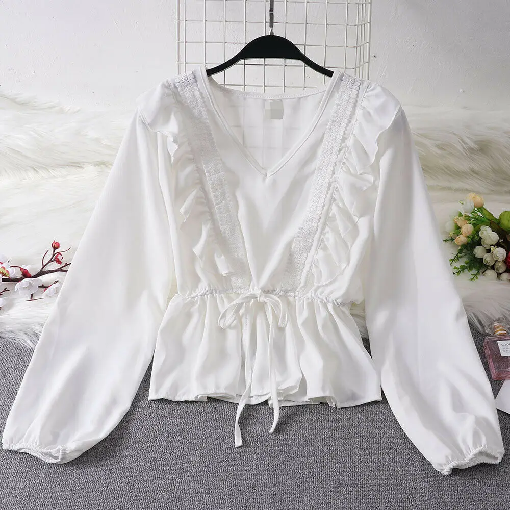 Hirigin Новая женская летняя повседневная шифоновая блузка женская блузка с длинными рукавами Свободный Топ