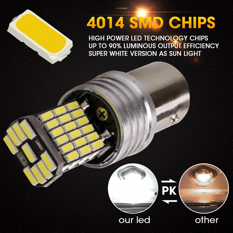 CARLitek 4 шт. BA15D Led 1157 p21/5 Вт luz led automovil автомобильный резервный стоп сигнал стояночный