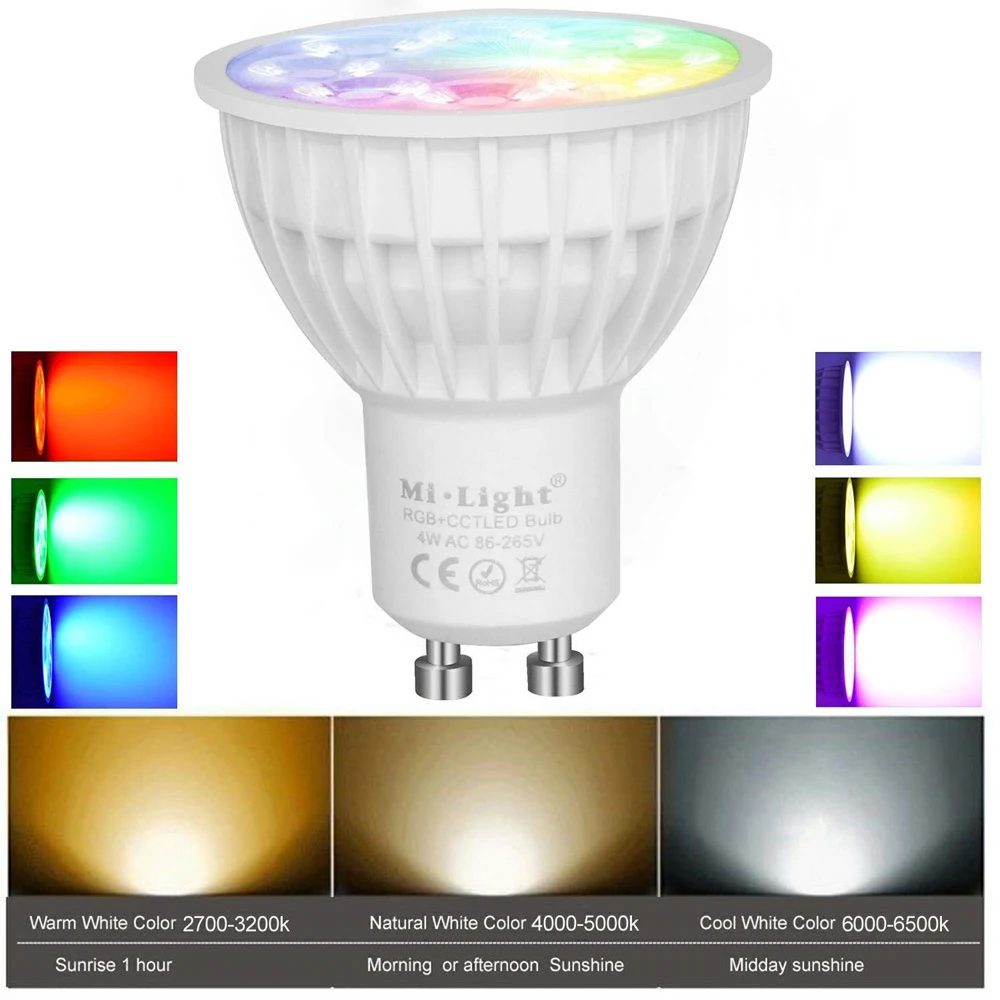 Mi. light 2 4G 12W Светодиодная лампа GU10 E27 E14 MR16 умная Беспроводная CCT RGBW RGBWW RGB + Wifi Alexa Smart