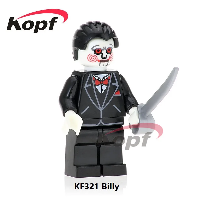 

Single Sale The Horror Theme Movie Billy Pincushion Hockey Mask Hunter Jeepers Creepers Building Blocks Children Gift Toys KF321