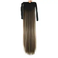 Gres Yaki прямые женские длинные высокотемпературные волокна синтетические волосы 100 г хвосты 22 дюймов/55 см Клип в комплекте хвостики