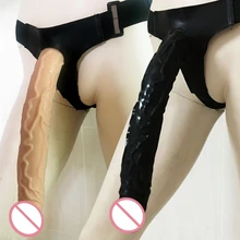 Hot Strap On Realistic Super Huge 35*5CM Dildo And Pants Flexible Penis Horse Dildos Sex toys For Women Lesbian Gay Adult Game.