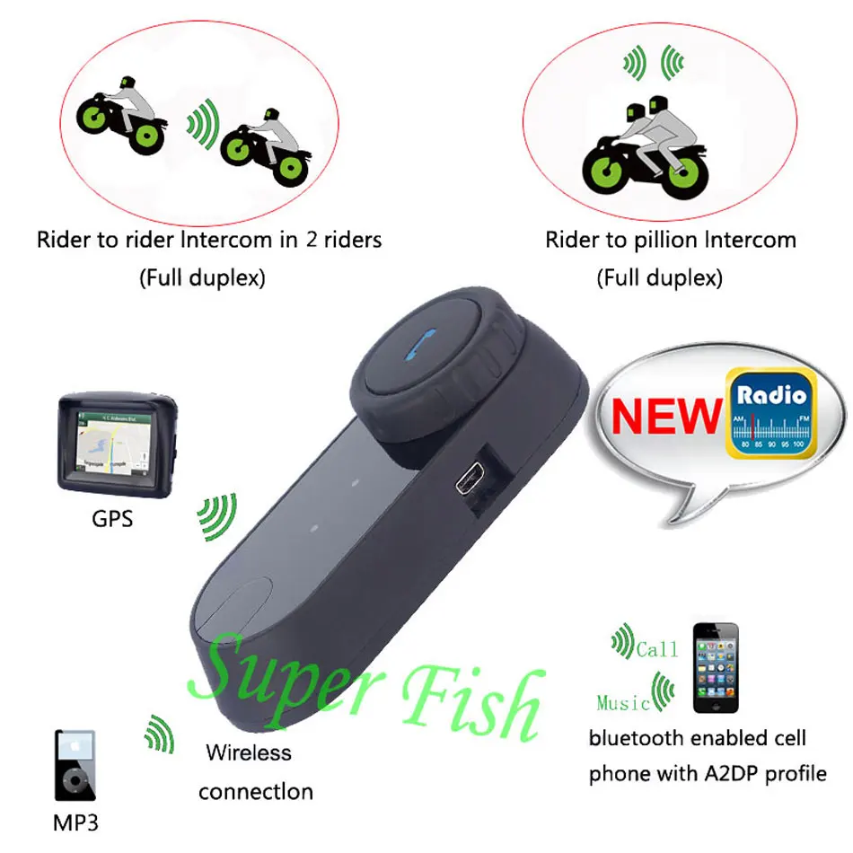 Bluetooth Motorcycle Helmet Intercom 
