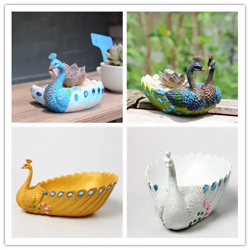 

Mini creative peacock flower pot combination potted home balcony decoration