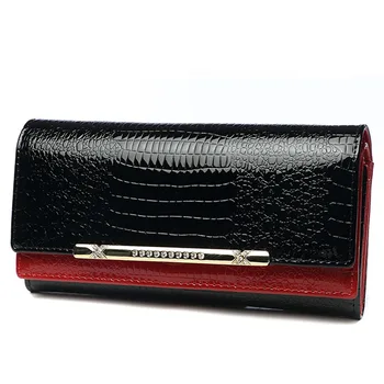 

Fashion Banquet Bag Woman Long Clutch Wallet Genuine Leather Serpentine Diamonds Bride Purse Clutches Lady Coin Bag Card Holder