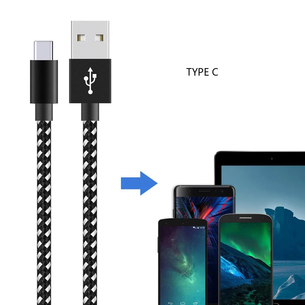 Usb кабель-удлинитель 1 M/2 M/3m USB-C USB 3,1 C-тип данных и быстрое зарядное устройство кабель для Samsung Galaxy S8