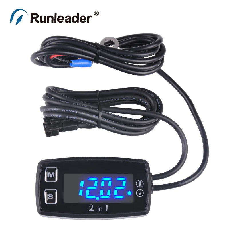  Runleader LED Digital TM008 thermometer voltmeter temperature meter for pit bike motorcycle snowmob - 32959348575