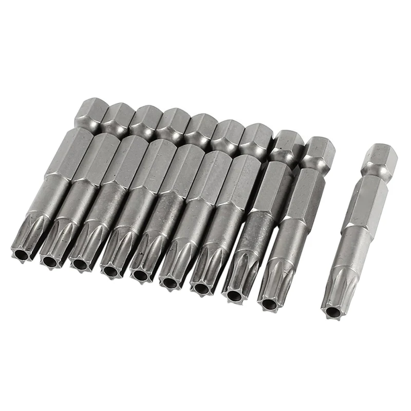 

ELEG-5.3mm T30 Head 50mm Long Security Torx Screwdriver Insert Bits 10 Pcs