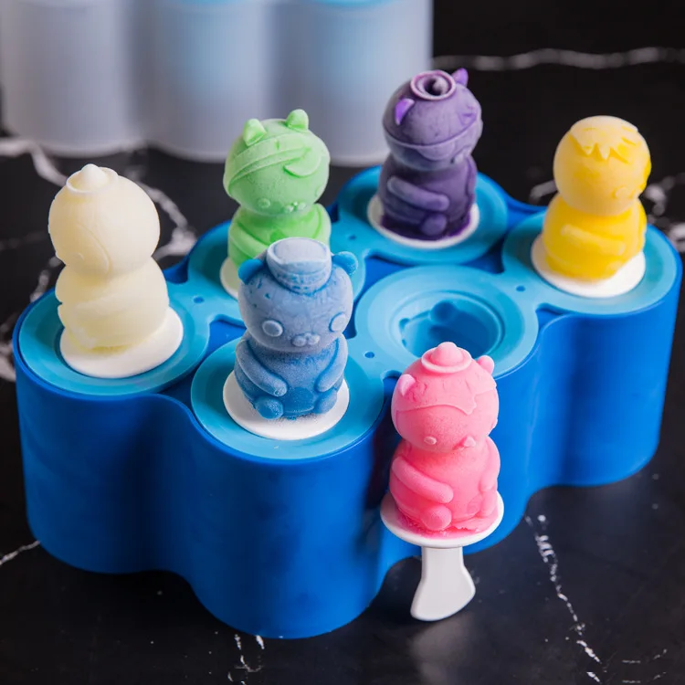 

BEEMSK Creative silicone ice cream mold ugly ugly fish stick ice die popsicle mold DIY ice cream mold COLOR RANDOM