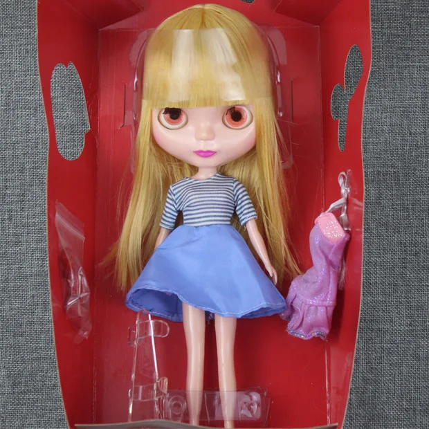 Ледяная кукла такая же, как Blyth Doll розовые волосы черные волосы золотые волосы с макияжем подходит для DIY make up Blyth Обнаженная кукольный подарок для девочек