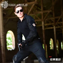 Тактический Камуфляжный костюм, армейский страйкбол, костюм для пейнтбола, одежда для охоты, рубашка+ штаны со съемными наколенниками и налокотниками