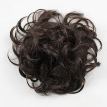 JOY& BEAUTY, синтетические волосы, шиньон с зажимом, накладные волосы, черный, коричневый, блондин, смешанный цвет, 40 г, накладки для волос, кудрявый шиньон