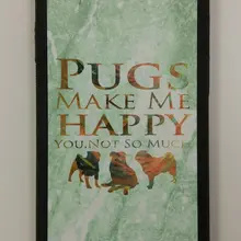 Мопсы Make Me Happy граффити личность задняя крышка для iPhone 6 6S чехол, мягкий край, черные края