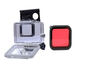 

Diving Protective Housing Case + Red Lens Filter For Gopro Hero 5 Black 4K Action Camera 45M Waterproof Submersible Cover Case