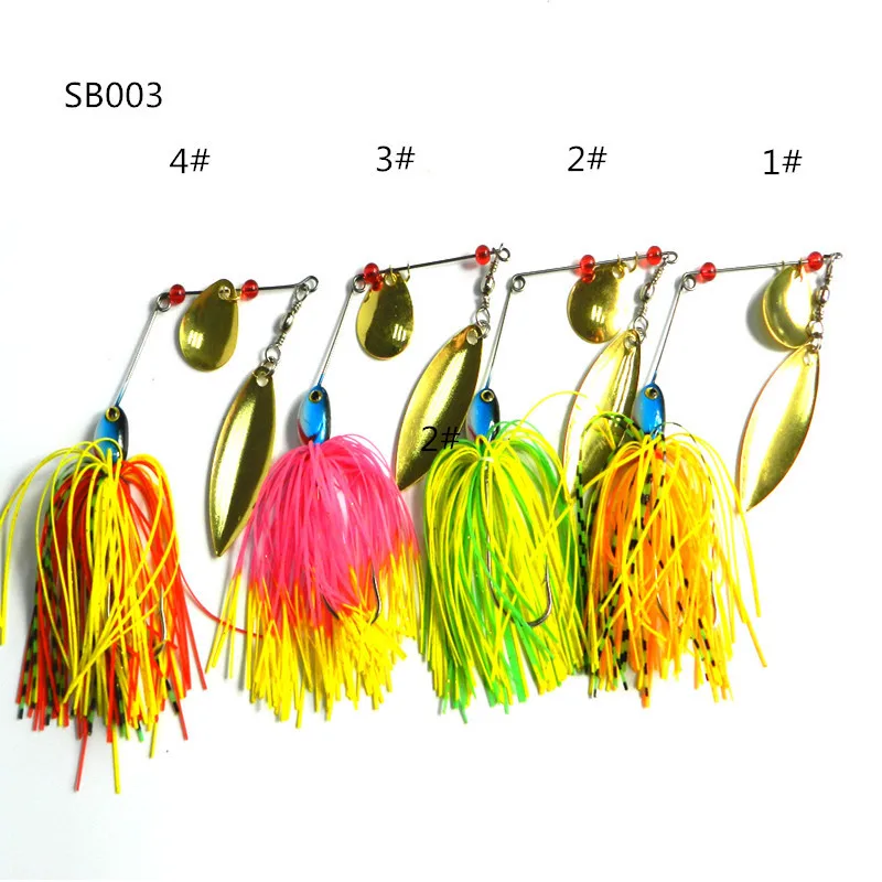 4pc 17G metal lure hard fishing lures Spinner Lure Spinnerbait Pike swivel Fish tackle wobbler