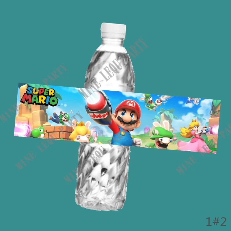 6 шт. наклейки на бутылки для воды в стиле Super Mario Bros|Украшения своими руками