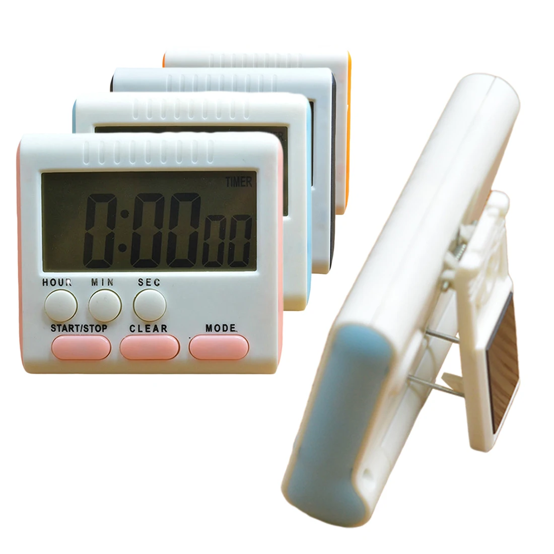 

LCD Magnetic Digital Timers Kitchen Timer Cooking Timer Count Up Down Alarm Clock 24 Hours with Stand