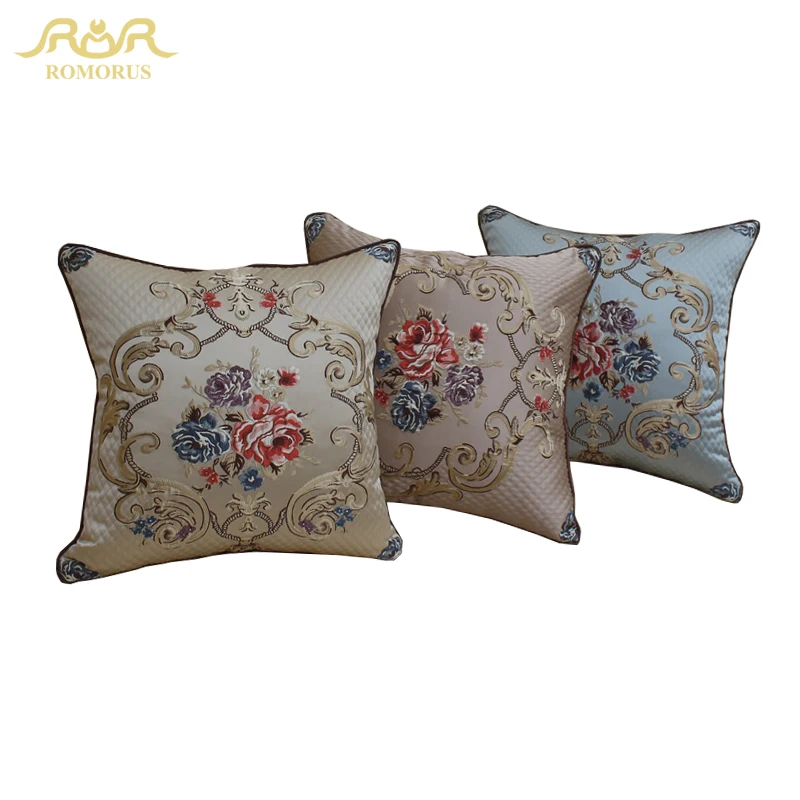 

ROMORUS Luxury European Pillow Cases Quality Jacquard Sofa Car Cushion Covers Square Throw Pillowcase 48*48cm Home Decoration