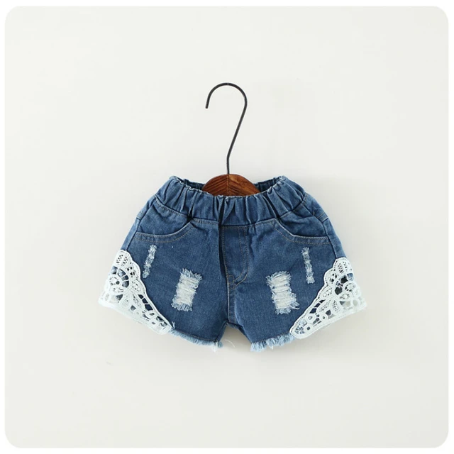 2018 summer baby girl shorts fashion girls lace Floral shorts jeans kids denim shorts Panties 2-12 Y baby wear 4