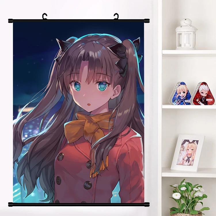 Японский аниме Fate/stay night Tohsaka Rin сексуальный косплей настенная прокрутка роспись