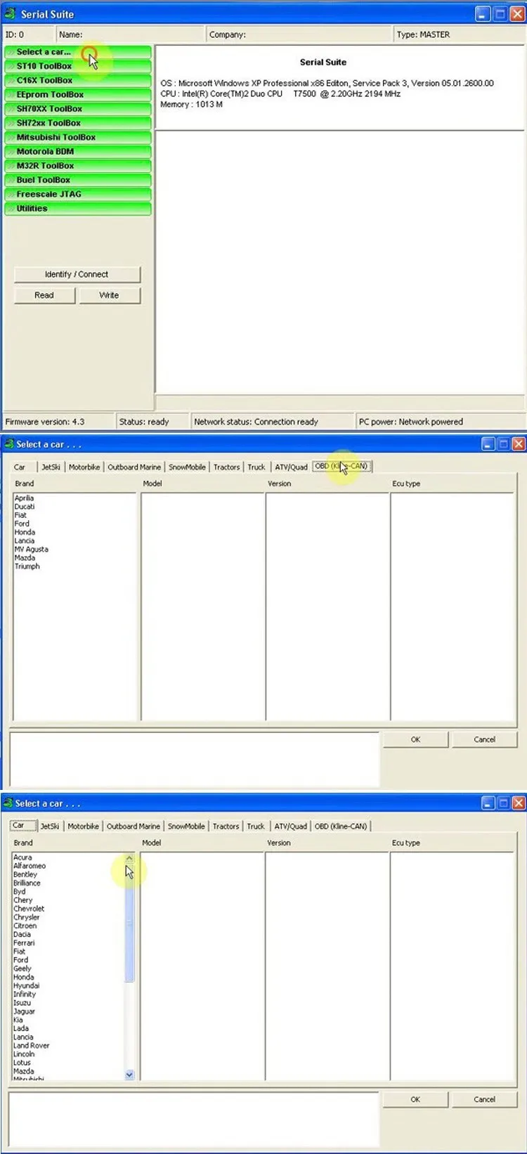 Newly PIASINI V4.3 Real 9241A Master ECU Programmer Serial Suite Piasini Engineering V4.3 (JTAG-BDM- K-line-L-line-RS232- CAN best car inspection equipment