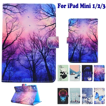 

Fashion Pattern Tablet PC Case for Apple ipad mini 1/2/3 mini 3 Smart Case Cover Painted Stand Flip Shell coque para capa