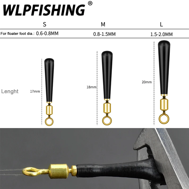 WLPFISHING 10 قطعة/الوحدة الصيد تعويم أصحاب 360 درجة الدورية بحرية يدور النحاس سيليكون ملحقات صيد سمك جيد المساعدين