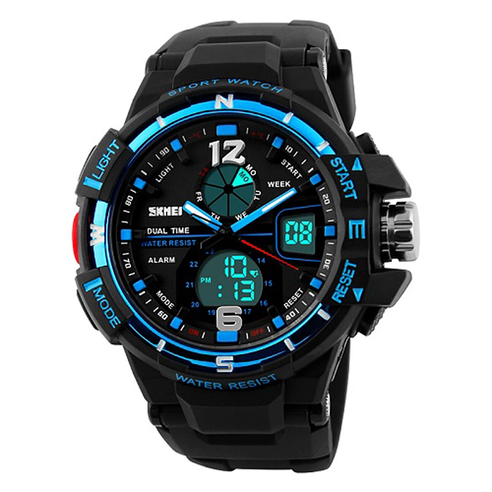 

Military Sport Digital EL Watch Men's Wrist Watch DoubleTime Watch Date Week Alarm Chrono Waterproof Relogio Masculino Men Watch