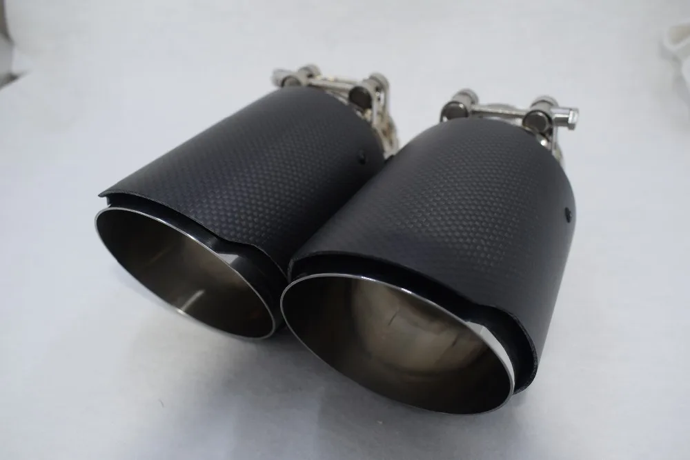 

Inlet51/54/57/60/63/80mm outlet76/89/101/114mm 304 Stainless Steel carbon fiber exhaust tip exhaust pipe muffler