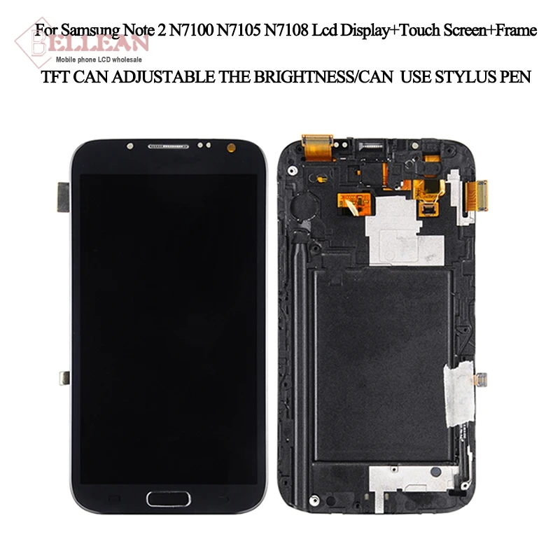 

N7100 Display Catteny For Samsung Galaxy Note 2 Lcd Display With Touch Screen Assembly N7108 LCD Display With Frame+Home Button